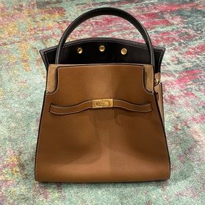 Tory Burch Lee Radziwill pebbled leather tote